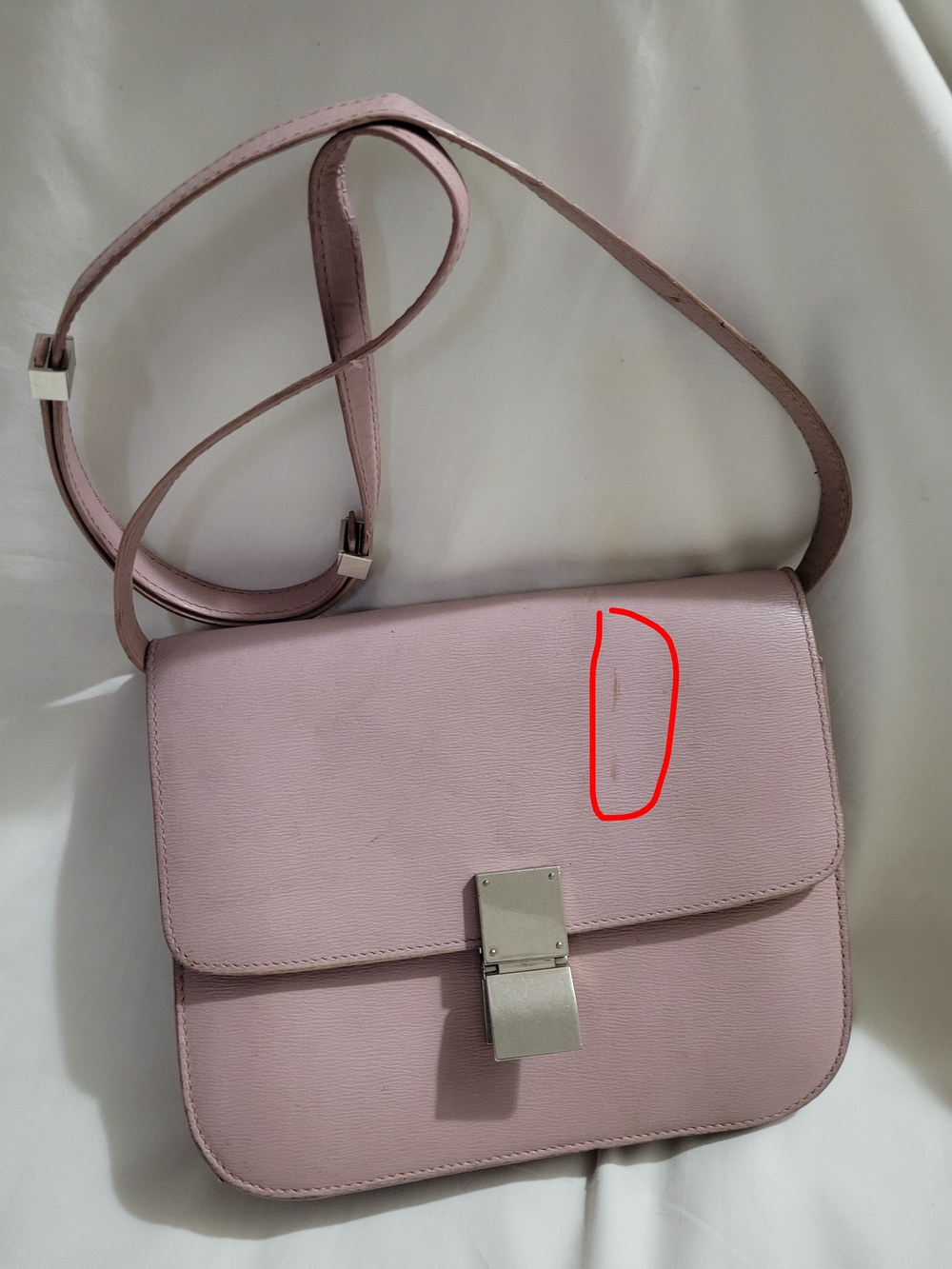PROJECT PROJECT. Pink CELINE Leather  Crossbody Bag. Last Pictures Shows Flaws. - Picture 8 of 9